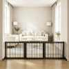 3 Panel Wood Fence for Dogs Folding Adjustable Free Standing Pet Barrier Pet Safety Yard Fence Dog Play Area Divider