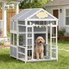 Outdoor dog house, wooden dog house
