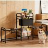 Dog bowl rack, storage rack, black