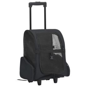 Pet Trolley Black Fabric, metal Small Foldable Pet Trolley