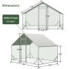 Large Metal Chicken Coop, Walk-in Chicken Run,Galvanized Wire Poultry Chicken Hen Pen Cage