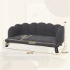 Comfortable Large Dog Couch Charcoal Gray with Foam Cushioning and Extra Pillow for Medium and Large Dogs