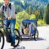 Light Blue/Grey Dog Bike Trailer with 3 Entrances Off-Road Wheels & Mesh Screen for Safe Pet Travel