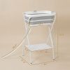 Dog Bath Tub Dog Washing Station, Elevated Foldable Dog Bathtub with Hose, Storage Shelf, for Small Dogs Puppies Gray