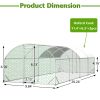 26'x9'x6'Large Metal Chicken Coop,Walk-in Poultry Cage,Chicken Run with Waterproof Cover,Outdoor Backyard Farm,Chicken Rabbits Duck Run Pen